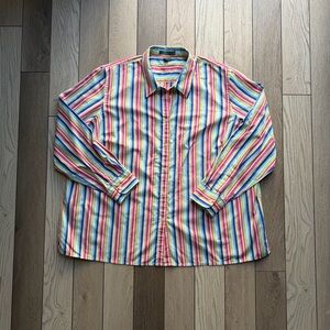 Lauren Ralph Lauren Colorful Striped Button Down Shirt